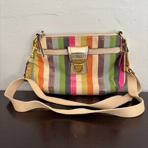 Coach Poppy Legacy Multicolor Stripe Sequin Crossbody